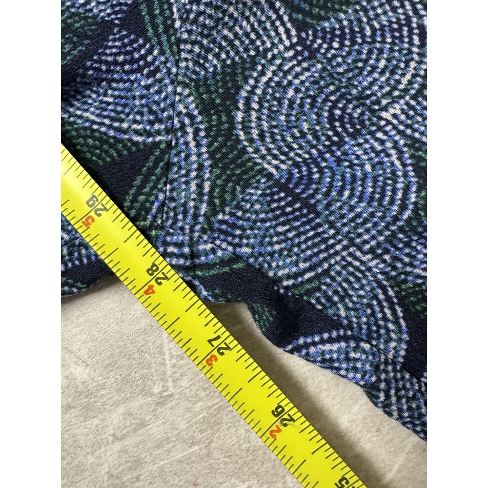 EVEREVE Palazzo Wide Leg High Rise Pants M Blue Green Boho Flowy Coastal Resort - Picture 11 of 11